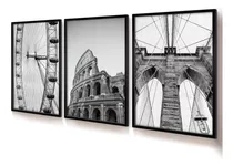 Quadros Decorativos Fotos Monumentos 30x45 Sala Trio Cinza