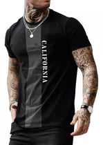 Playera Negra Para Hombres Mangas Corta Estampado Camisetas
