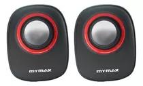 Caixa De Som 2.0 Usb 6w Rms - Preto/vermelho - Mymax