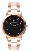 Relogio Masculino Dourado Belmont Black Rosé Gold 40mm Cor Do Fundo Preto