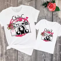 Combo Remera Madre E Hija Combinadas Fotocopia Mujer Nena