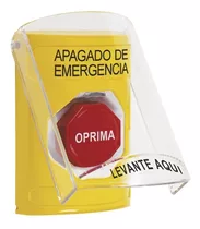 Botón De Apagado De Emergencia Con Tapa Protectora Amarillo