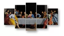 Conjunto 5 Quadros Decorativos  A Ultima Ceia Jesus 