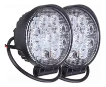 Pack X 2 Faro Auxiliar Proyector 9 Led 27w Redondo Off Road