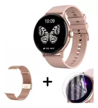 Smartwatch Dt2 Doble Malla Y Film Protector Rosa Llamadas