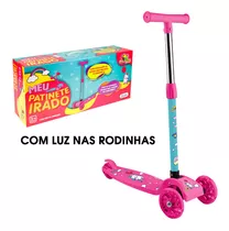 Patinete Infantil 3 Rodas Até 40kg Unicórnio Rosa Criança