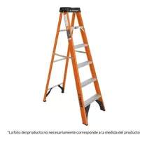 Escalera Tijera 4 Pasos Fibra De Vidrio Truper 100224 Color Naranja