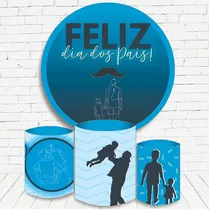 Kit Painel Redondo + Trio Capas Cilindro Temas Variados