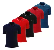 Kit 5 Camisa Polo Casual Sport Fino Básica Elegante Minimali