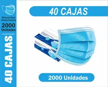 Mascarilla Desechable Color Celeste X 40 Cajas 