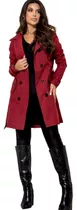 Sobretudo Inverno Casaco Feminino Trench Coat Forrado Casual