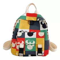 Mochila Infantil Escolar A Cuadros Disney Mickey O Minnie