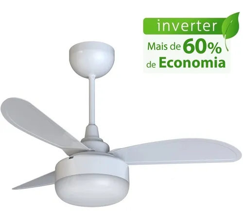 Ventilador de teto Ventisol Fenix Inverter Controle Remoto branco com 3 pás de plástico, 960 mm de diâmetro 127 V/220 V