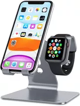 Soporte 2en1 Smartphone-apple Watch, Antideslizante/gris