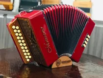  Acordeon Minuano 8 Baixos 21 Botões Vermelho Wood