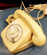 Antiguo Vintage Teléfono A Disco Siemens Color Crema Perfect