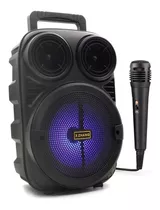 Caixa De Som Bluetooth C/ Microfone Usb Fm Aux Radio Amplifi