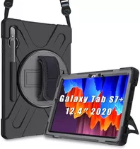 Capa Strap Para Galaxy Tab S7+ Plus 12.4  + Alça Pescoço