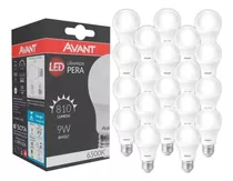 Kit 20 Lâmpadas Led Avant 9w 6500k Bivolt - Branco Frio