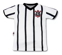 Blusa Infantil Corinthians Camiseta Criança Listrada Timão