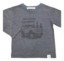 Remera Jeep Mini Anima Manga Larga Bebe Kids Gris Topo