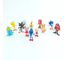 Set 12 Figuritas De Sonic Tails Knuckles Amy De Colección