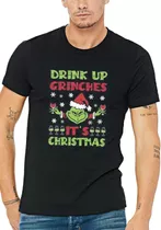 Polera Diseño Estampado Navidad Drink Up Grinch 