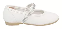 Zapato Guillermina Bautismo/comunión/fiesta - Nena Blanco Con Strass