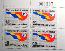 Estampillas Colombia Adposta 25 Años Avion  1989