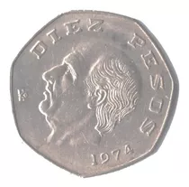 Moneda 10 Pesos   Hidalgo 1974   L2h20r4c3