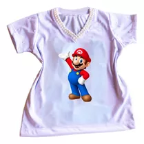Camiseta Camisa Personalizada Infantil Do Super Mario Mod40