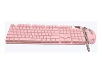 Kit Gaming Marvo Cm370 Teclado+mouse+audifono+pad Rosado