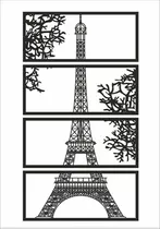 4 Quadros Arquivos Dxf Vetor Cnc Router Torre Eiffel #10