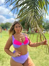  Solo Bombacha Malla Bikini Tiro Alto T Grandes Culote Les  