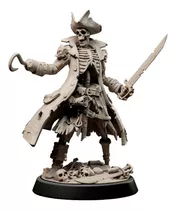 Miniaturas Envie Ahoy! Pirata Esqueleto Escala 72mm Rpg D&d