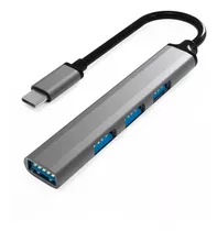 Hub Usb 3.0 Tipo C 4 Portas Usb-a  1x3.0 - 3x2.0 Em Aluminio