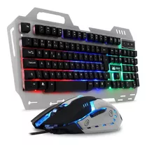 Kit Teclado E Mouse Gamer Knup Kp-2054 Português Cor Preto Cor Do Teclado Cinza Cor Do Mouse Preto