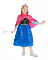 Disfraz Infantil Del Personaje Ana De Frozen, Talla 6 A 7 Años (110-120cms). Incluye 2 Pzs.