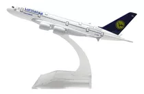 Avião Comercial Airbus / Boeing - Miniatura De Metal - 15cm Cor Lufthansa - Airbus A380