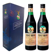 Fernet Branca 1000ml X2 + Estuche Brand Ambassador De Regalo