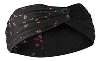 Vincha Ancha Nike Mujer Talle Único Color Negro Con Flores