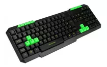 Teclado Gamer Hotkeys Multimidia Preto E Verde Tc243 Fio Usb