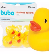 Patinho De Borracha C/6 Brinquedos Para Banho Bebê