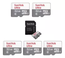 Kit 5 Cartão Memória 32gb Micro Sd Ultra Sandisk Original