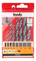 Juego Set Kit Mechas Para Madera Kwb 8 Pzs Con Estuche