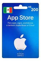 Cartão Gift Card App Store 200 Pesos Mexicanos Itunes México