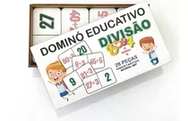 Dominó Educativo Pedagógico Matemático Divisão 28 Peças Mdf