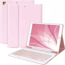 Funda Con Teclado Para iPad 10.2 9/8/7 Generacion (rosa)