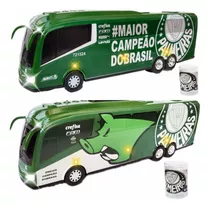 Miniatura Ônibus Palmeiras Som Bluetooth E Luzes