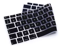 Película Teclado Macbook New Air 13 Touch Id A2337 Chip M1 Cor Preto Com Letras Brancas - Padrão Us Americano